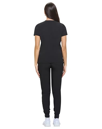 Natural Uniforms طقم سكراب نسائي أساسي من يونيفورمز الطبيعية (أسود، متوسط) - Image 3