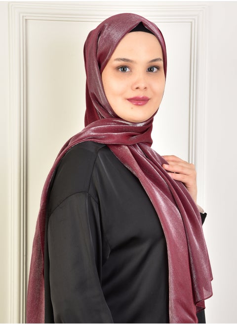 Shimmering Elegance Hijab Shawl In Dark Red: Made in Turkey, lightweight, non-slip and perfect for all your special occasions