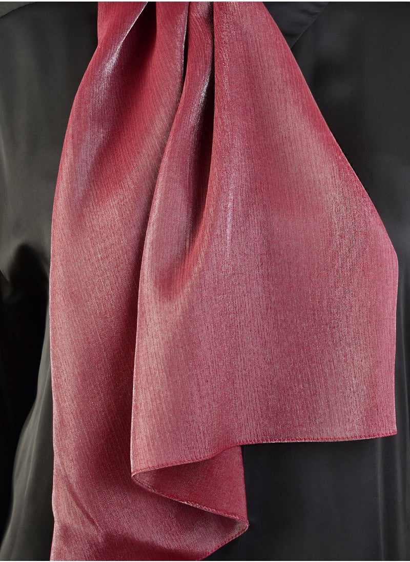 Burden İpek - Shimmering Elegance Hijab Shawl In Dark Red: Made in Turkey, lightweight, non-slip and perfect for all your special occasions - Image 1
