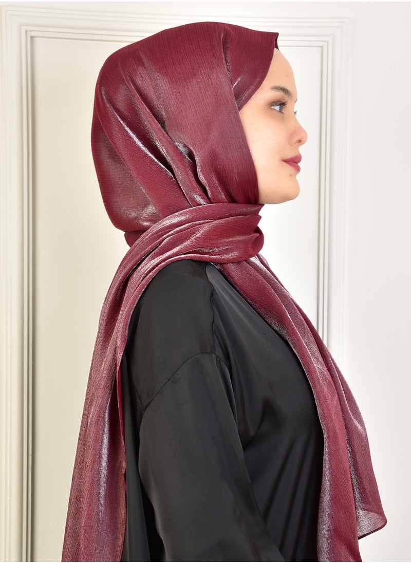 Burden İpek - Shimmering Elegance Hijab Shawl In Dark Red: Made in Turkey, lightweight, non-slip and perfect for all your special occasions - Image 1