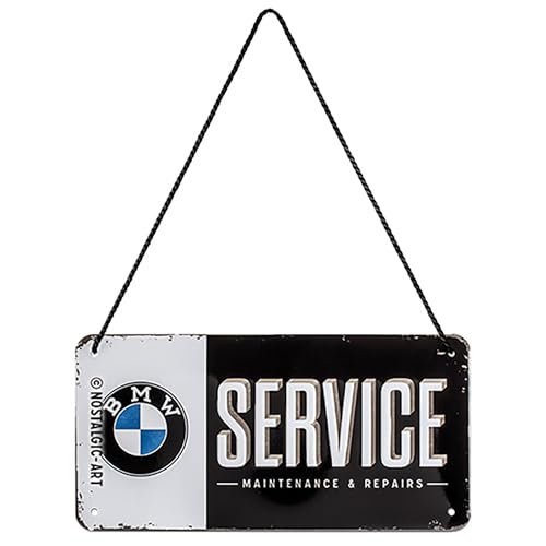 Nostalgic Art Nostalgic-Art Retro hanging sign, 3.9" x 7.9", official license product (OLP), BMW – Service – Gift idea for BMW fans, made of metal, vintage design - Image 1