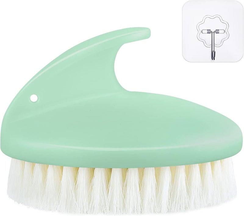 Dry Brushing Body Exfoliating Brush, Anti Slip Body Scrubber for Shower, Never Mold Shower Body Cleaning Brush for Deep Cleansing & Soften Skin, Improve Circulation (Green)