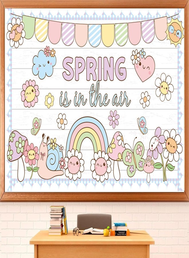 Polaxium Spring Bulletin Board Set Spring Classroom Decorations is in The Air Flower Cutouts for Classroom School Office Chalkboard Home Wall Window Door Spring Decor Supplies - Image 1
