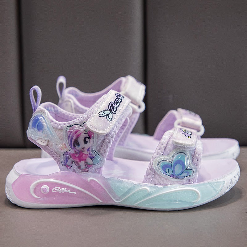Girls Sandals Summer Soft Sole Children'S Sports Beach Shoes Baby Girl Princess Shoes 6-12 Years Old - Image 1