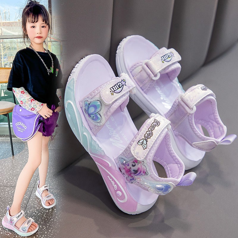 Girls Sandals Summer Soft Sole Children'S Sports Beach Shoes Baby Girl Princess Shoes 6-12 Years Old - Image 3