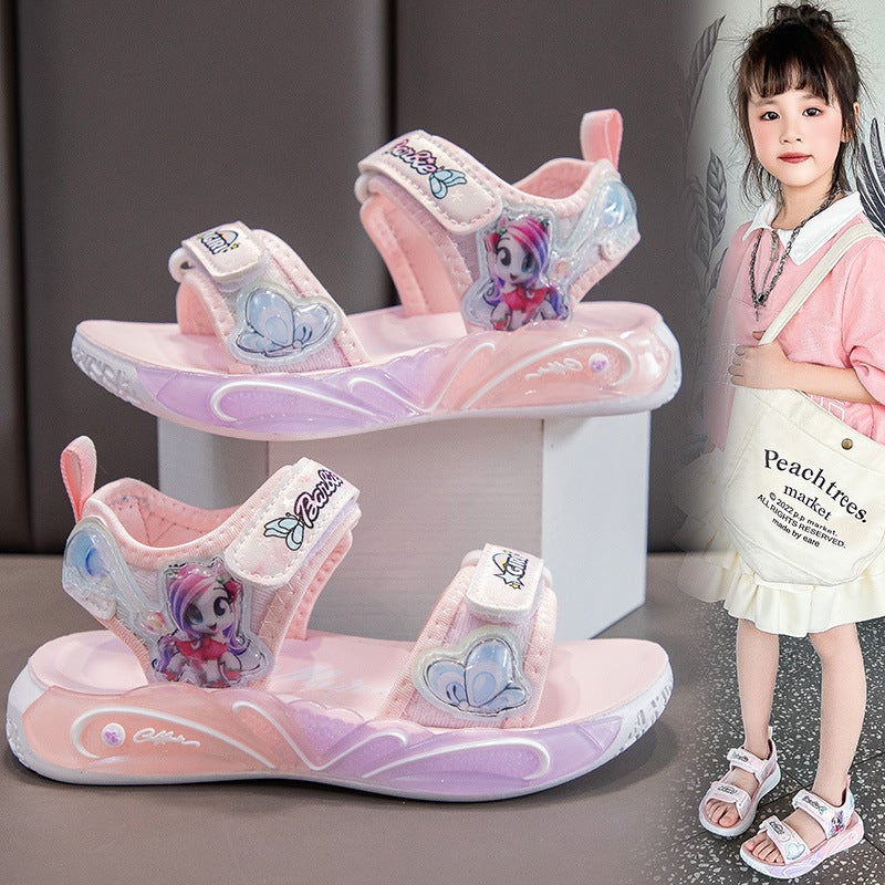 Girls Sandals Summer Soft Sole Children'S Sports Beach Shoes Baby Girl Princess Shoes 6-12 Years Old - Image 5