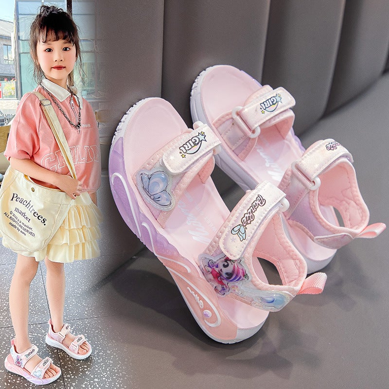 Girls Sandals Summer Soft Sole Children'S Sports Beach Shoes Baby Girl Princess Shoes 6-12 Years Old - Image 4