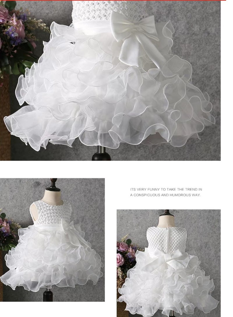 A.M Infant Baby Girls Cosplay Princess Bridesmaid Pageant Gown Birthday Party Dress 1-2 year - Image 4