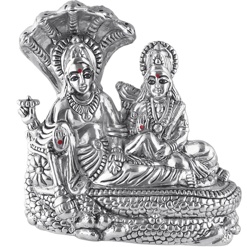 PRD CARATCAFE Silver 999 Narayan Laxmi Idol Statue, 45+ GMS God Murti for Home Pooja - Image 5
