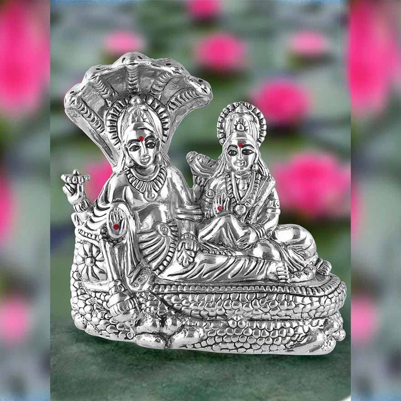 PRD CARATCAFE Silver 999 Narayan Laxmi Idol Statue, 45+ GMS God Murti for Home Pooja - Image 2