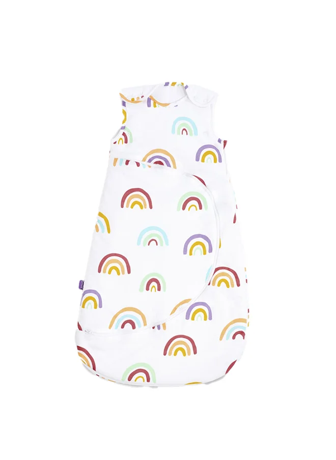 سنوز Pouch Sleeping Bag For Infant And Baby 1.0 Tog Clever Nappy Change Zip Material 100% Cotton For Temperatures If 21 - 23 Celsius From 6 To 18Months Maximum Baby Length 86Cm - Rainbow
