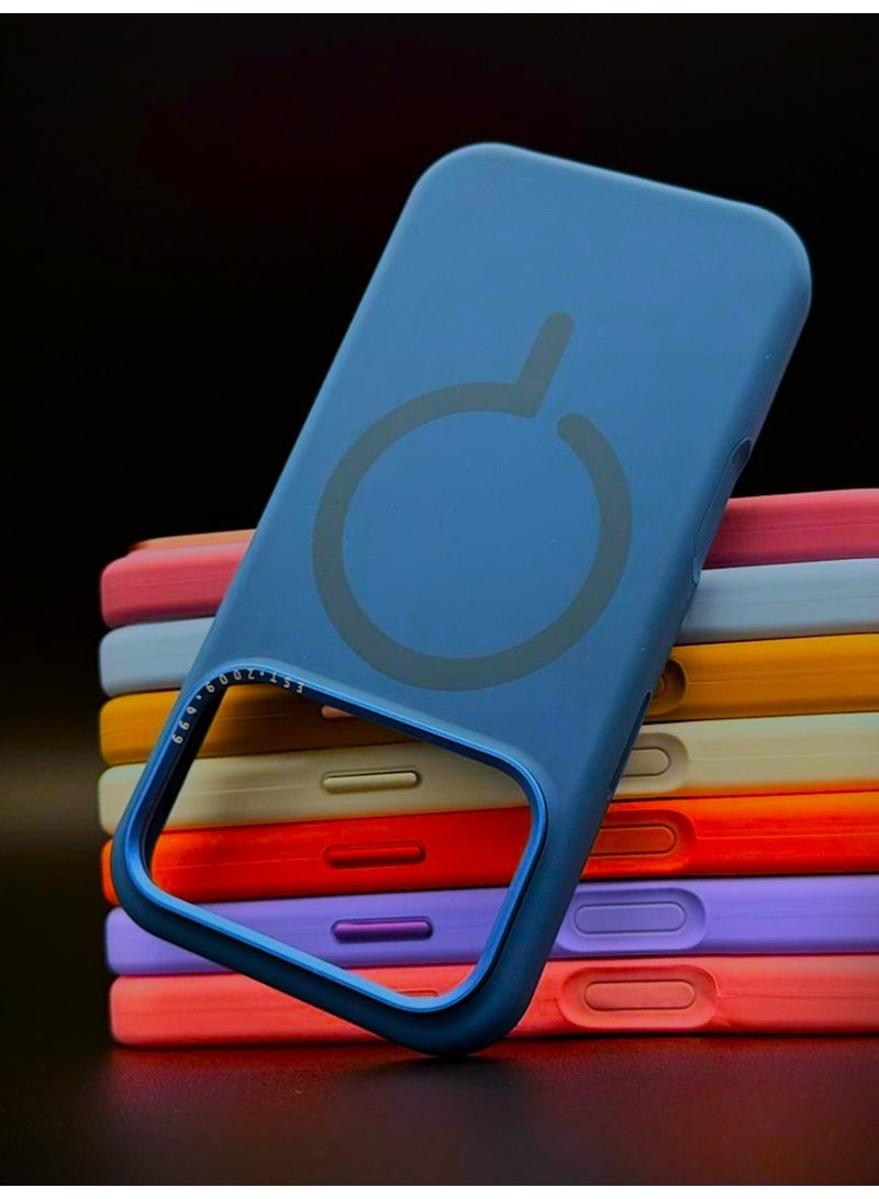 general Premium Silicone MagSafe Case for iPhone 17 Pro Max – Slim, Shockproof, Magnetic Wireless Charging Compatible Protective Cover (Navy blue) - Image 1