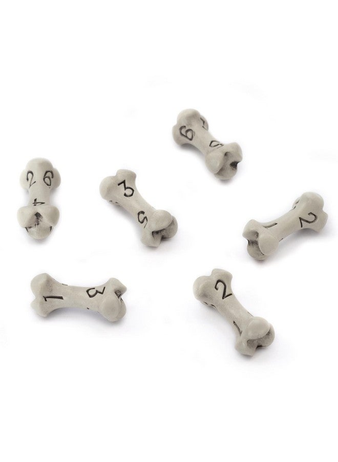 lynx D6 Dice Set - Set Of Six 6 Sided Dice - Skull & Bone Themed Rpg Dice. Cool & Unique Gift For Dungeons & Dragons (Dnd), Warhammer, D&D, Pathfinder, D And D. (Cleaned Bone White) - Image 1