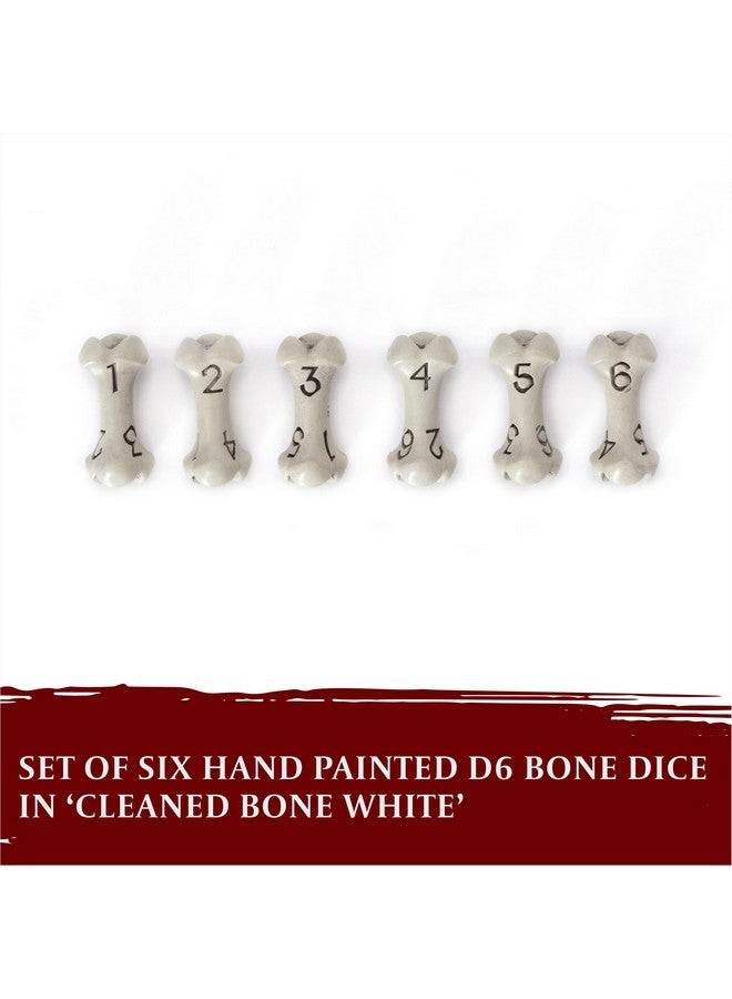 lynx D6 Dice Set - Set Of Six 6 Sided Dice - Skull & Bone Themed Rpg Dice. Cool & Unique Gift For Dungeons & Dragons (Dnd), Warhammer, D&D, Pathfinder, D And D. (Cleaned Bone White) - Image 3