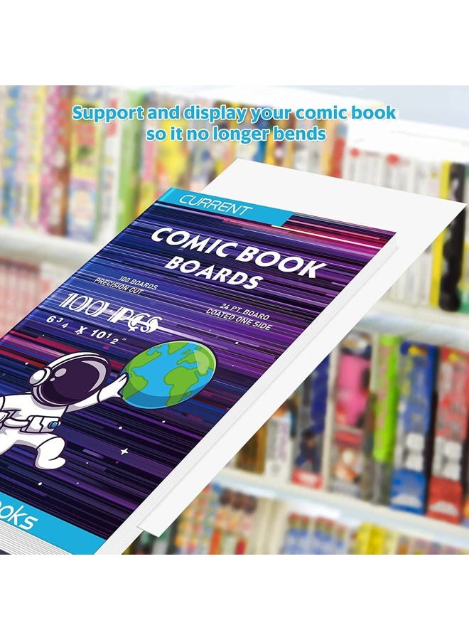 YSCARE 200 Comic Book Boards,Current Size Comic Book Boards 10.5"×6.7",Acid-Free Comic Backing Board ,Thick and Durable Comic Book Boards for Fabric Storage Regular Comics Archival (White) - Image 2