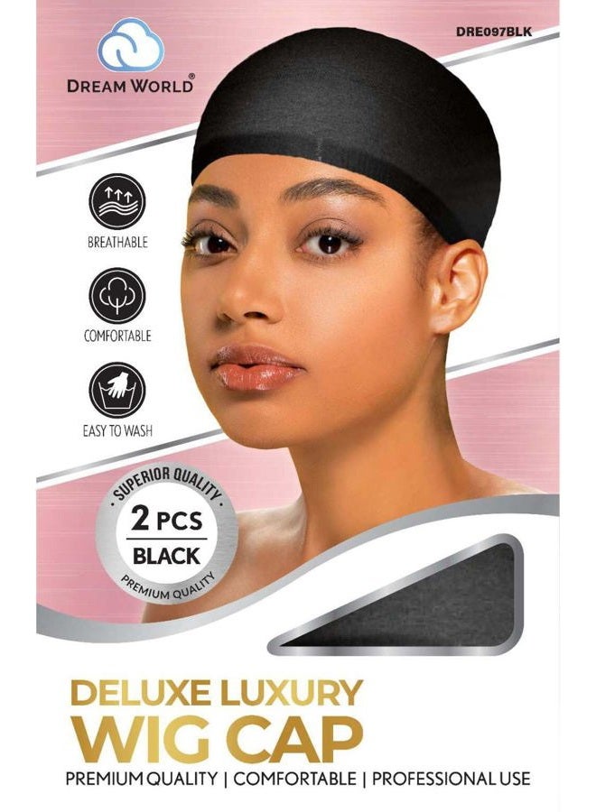 Dream Deluxe Wig Cap Black 0097blk Superor Quality 2 Pieces - Image 2