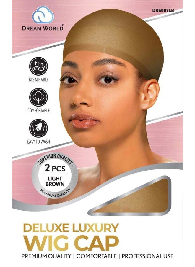 Dream Deluxe Wig Cap Black 0097blk Superor Quality 2 Pieces - Image 1