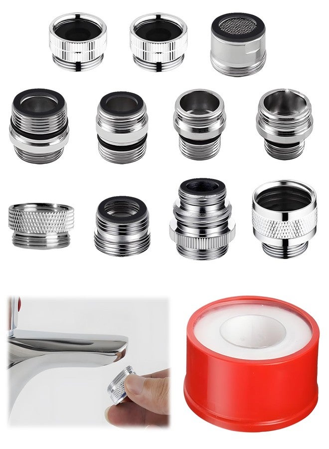 CNYMANY 12 pcs Faucet Adapter Kit, CNYMANY Kitchen Aerator Adapter Set Male Female Sink Faucet Adapter Connecting Garden Hose Water Filter Standard Hose via Diverter - Image 1