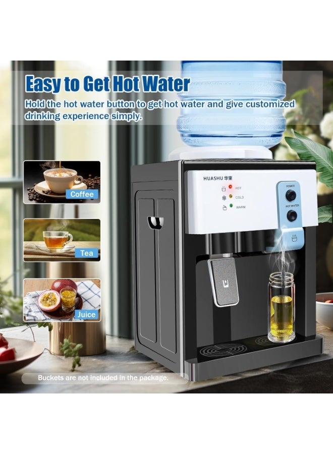 RUIYADA Top Loading Water Cooler Water Dispenser,5 Gallon Water Dispenser 3 Temperature Settings Hot Cold & Room Water Detachable Design & Excellent Heat Dissipation for Bedroom Studio Office Grocery Store(White & Black) - Image 4