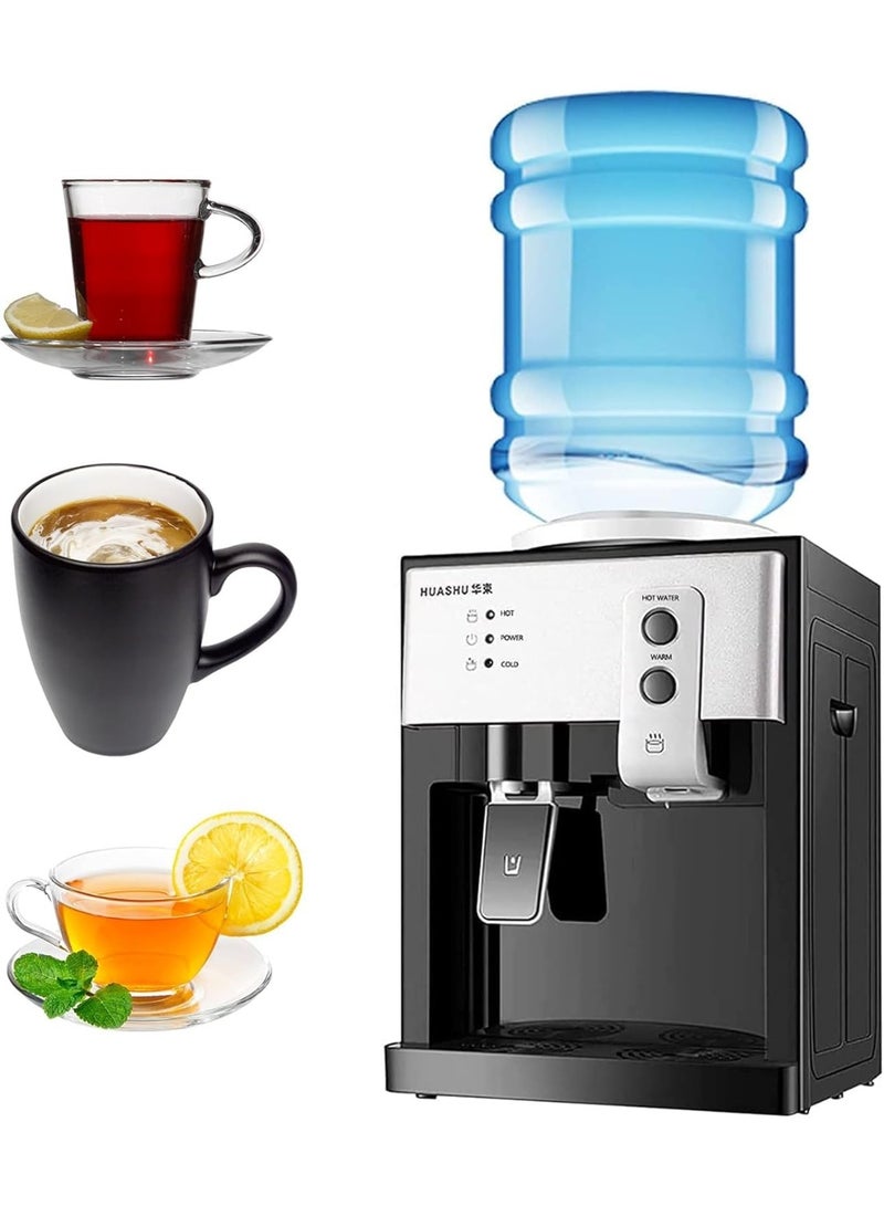 RUIYADA Top Loading Water Cooler Water Dispenser,5 Gallon Water Dispenser 3 Temperature Settings Hot Cold & Room Water Detachable Design & Excellent Heat Dissipation for Bedroom Studio Office Grocery Store(White & Black) - Image 1