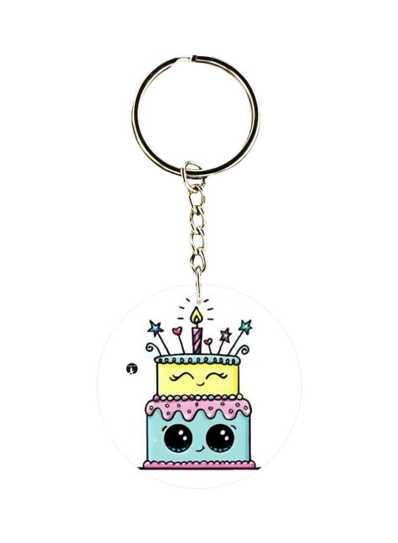Birthday Cake Printed Keychain