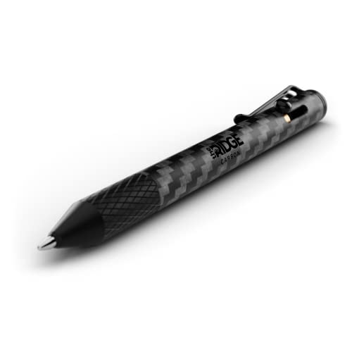 The Ridge Ridge Bolt Action Pen - CNC Machined Everyday Carry Pen, Knurled Grip, Pressurized Refill, Manganese Spring Steel Clip, Compact Pocket EDC Pen with Schmidt EasyFlow 9000 (Carbon Fiber 3K) - Image 1