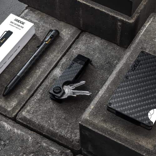 The Ridge Ridge Bolt Action Pen - CNC Machined Everyday Carry Pen, Knurled Grip, Pressurized Refill, Manganese Spring Steel Clip, Compact Pocket EDC Pen with Schmidt EasyFlow 9000 (Carbon Fiber 3K) - Image 2
