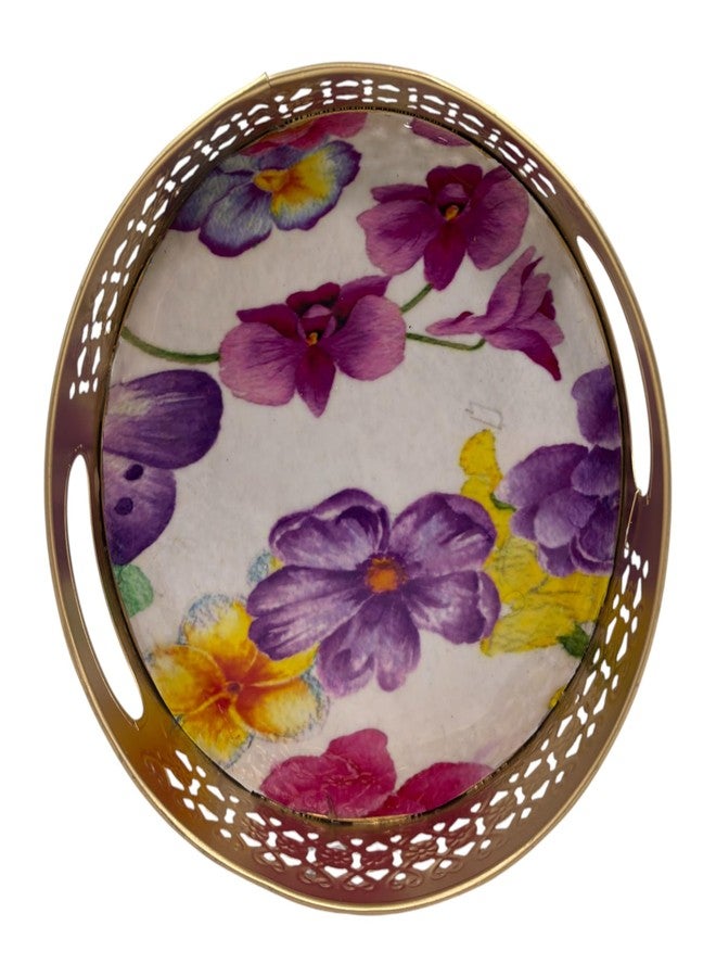 COOPTIC Handcrafted Pichwai Basket | Traditional Indian Decorative Storage | Ethnic Home Décor, Festival & Wedding Gift | Durable Handmade Basket (Purple-Butterfly) - Image 2