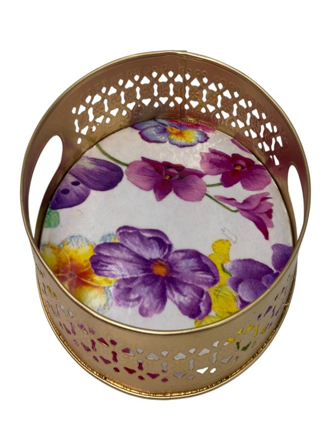 COOPTIC Handcrafted Pichwai Basket | Traditional Indian Decorative Storage | Ethnic Home Décor, Festival & Wedding Gift | Durable Handmade Basket (Purple-Butterfly) - Image 4