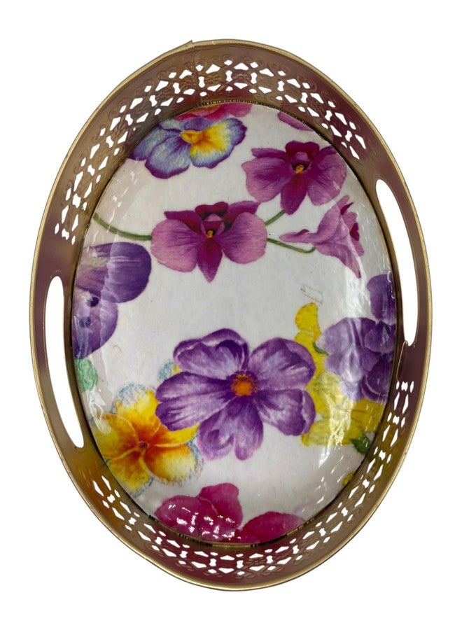 COOPTIC Handcrafted Pichwai Basket | Traditional Indian Decorative Storage | Ethnic Home Décor, Festival & Wedding Gift | Durable Handmade Basket (Purple-Butterfly) - Image 5