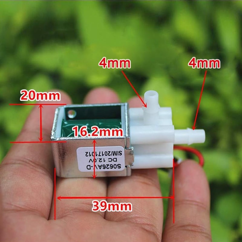 WSDMAVIS 1 Pcs Mini Micro Electric Solenoid Valve DC 12V Normally Closed Magnetic Water Air Control Valve Tools 0-450mmHG - Image 2