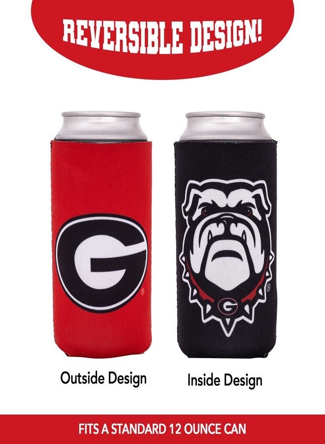 Desert Cactus University of Georgia Reversible Can Insulator Bulldogs UGA Dawgs Beverage Cooler 1 Pack Foam Beverage Holder (1) - Image 2