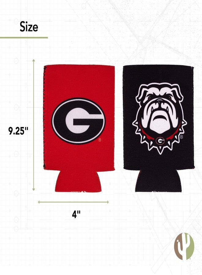 Desert Cactus University of Georgia Reversible Can Insulator Bulldogs UGA Dawgs Beverage Cooler 1 Pack Foam Beverage Holder (1) - Image 3