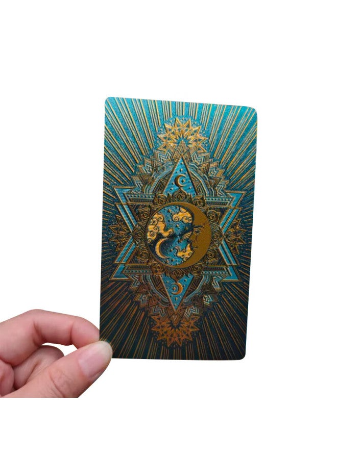 Wonderful Notes Miaoji Pvc Tarot Cards, Beginner's Weitatao Tarot Cards, Gold Foil Complete Set, Waterproof, Green Moon Mj8535 - Image 2