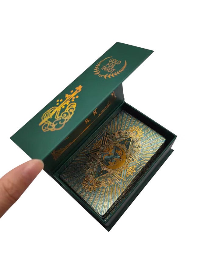 Wonderful Notes Miaoji Pvc Tarot Cards, Beginner's Weitatao Tarot Cards, Gold Foil Complete Set, Waterproof, Green Moon Mj8535 - Image 4