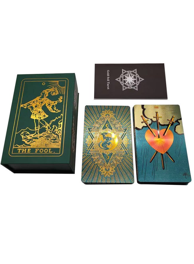 Wonderful Notes Miaoji Pvc Tarot Cards, Beginner's Weitatao Tarot Cards, Gold Foil Complete Set, Waterproof, Green Moon Mj8535 - Image 5