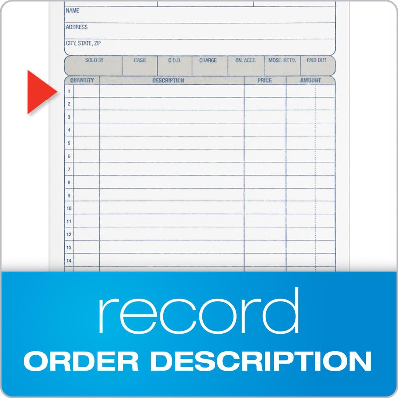 Adams Sales Order Book, 3-Part Carbonless, White/Canary/Pink, 5-9/16" x 8-7/16", 50 Sets (TC5805) - Image 3