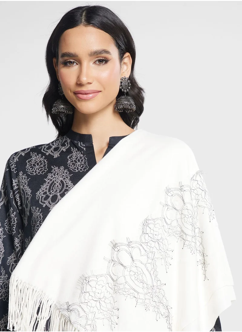 Nishat Linen Printed Button Detail Kurti & Pant Set