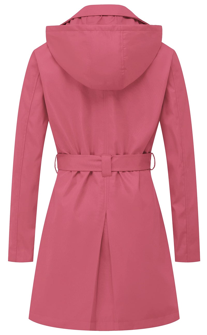 CREATMO US Trench Coat With Hood Women Spring Coats For Women Light Pink L - Image 2