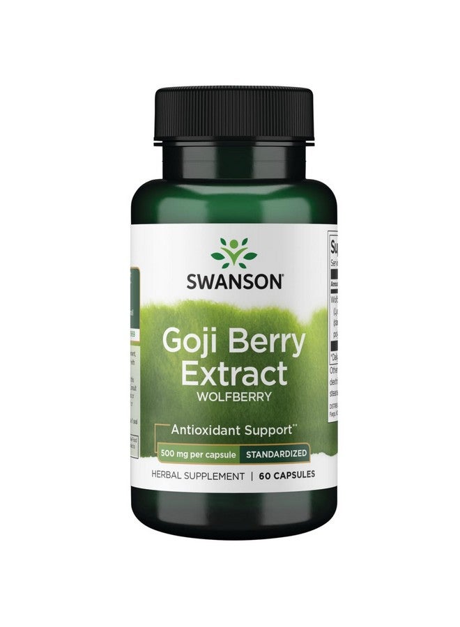 Swanson Wolfberry Standardized Extract (Goji Berry) 500 Milligrams 60 Capsules - Image 1