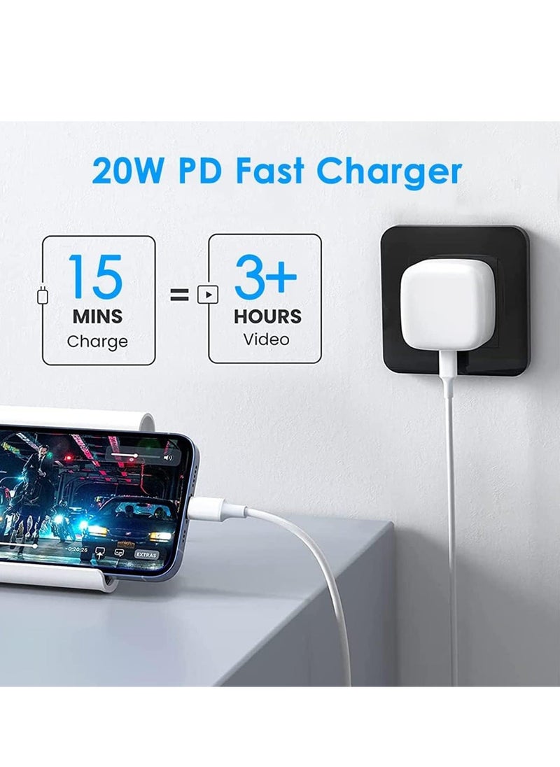 Generic - Apple Certified PD Fast Charger for iPhone 20W, 1M Type C Wall Charger Plug Adapter USB-C to Lightning Cable 14 13 12 11 Pro Mini XS XR - Image 1