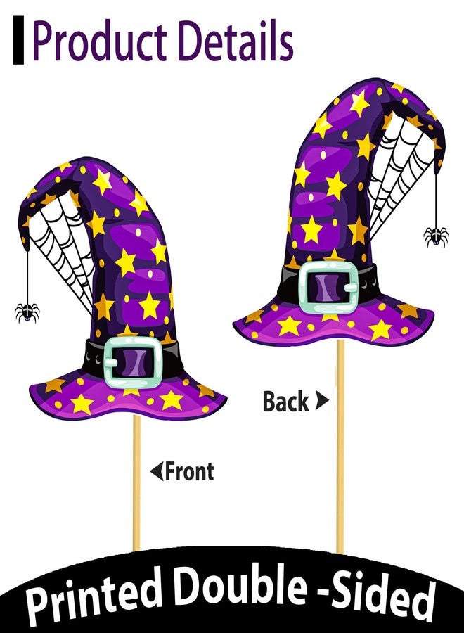umoni Witch Hat Centerpiece Sticks Halloween Theme Decorations 24PCS Halloween Witch Hat Table Toppers Decor for Boys Girls Wizard Birthday Baby Shower Party Supplies - Image 5