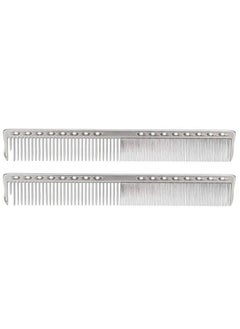 Sonew Styling Comb 2Pcs Professional Stainless Steel Haircut Comb Salon Hairdressing Comb Styling Tool For All Hair Types Fine And Wide Tooth Hair Barber Comb(Silver)  - Image 1