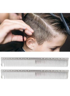 Sonew Styling Comb 2Pcs Professional Stainless Steel Haircut Comb Salon Hairdressing Comb Styling Tool For All Hair Types Fine And Wide Tooth Hair Barber Comb(Silver)  - Image 5