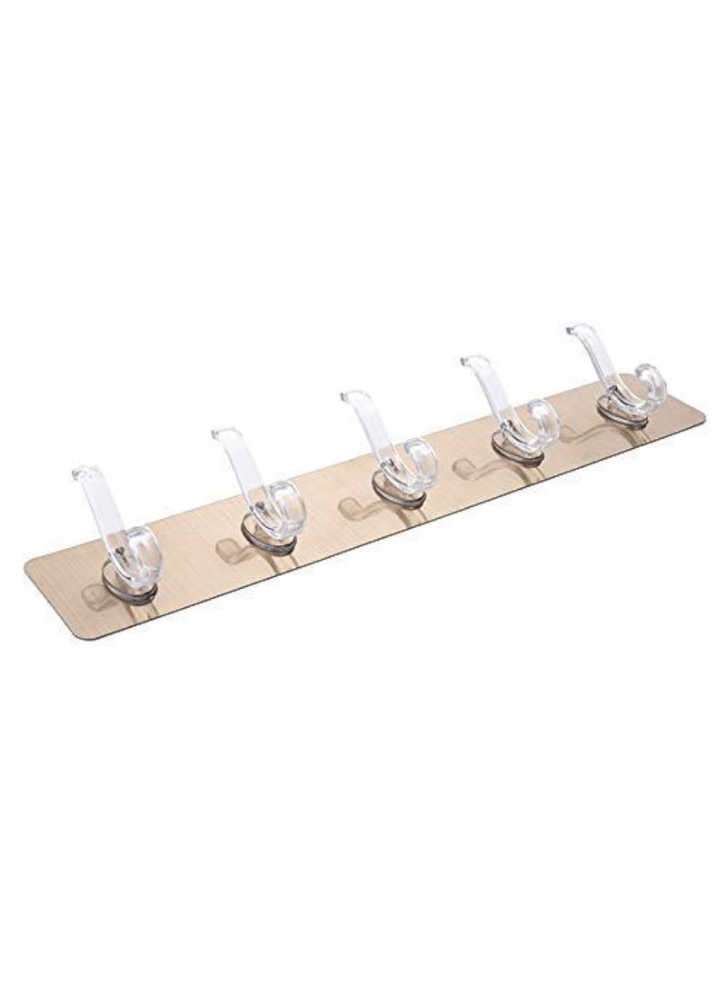 svk dream SVK DREAM Waterproof and Oil Proof Nail Free Heavy Duty Acrylic Self Adhesive No Drills Wall Bathroom Towel Hanger Transparent Hooks Weight Load Capacity5 KgSize40 x 8 cm Pack of 1  - Image 1