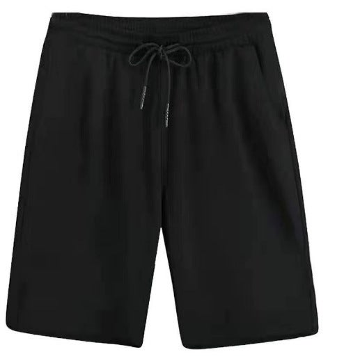 Summer Youth Sports suit Ice Silk Quick-drying Shorts Short-sleeved Sportswear Summer Mens Running Casual Breathable T-shirt Ordinary shorts black 