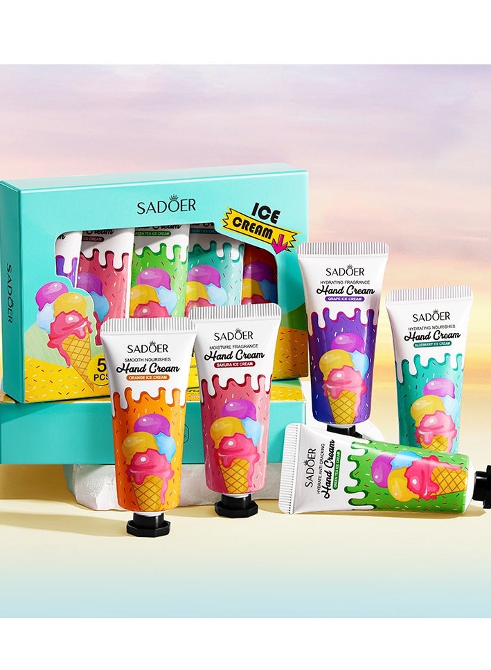 SADOER Fruit Ice Cream Hand Cream Moisturizing Nourishing Brightening Hydrating Set 