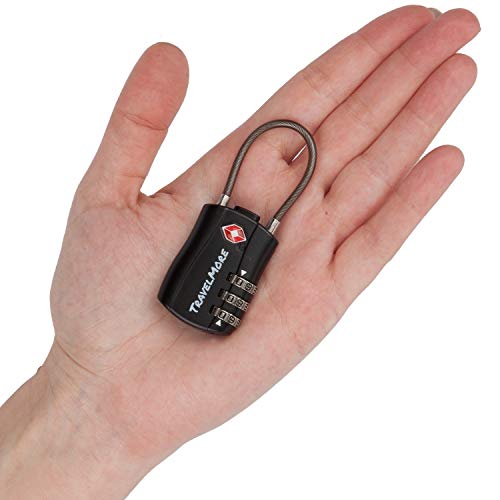 YSSHUI TSA Locks, Digit Combination Padlockss and Steel Cable Combination Travel Security Lock, Coded Lock for Baggage Travel Bag, Suit Case, Gym, Bike Locks (TSA Luggage Locks-2) - Image 5