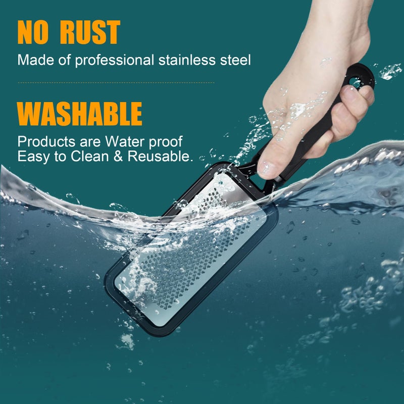 MODENGKONGJIAN Foot Rasp Foot File, 2 Pcs Stainless Steel Pedicure Callus Remover for Feet, Professional Foot Care Tools for Pedicure to Removes Hard Skin Corns for Dry and Wet Feet - Image 3