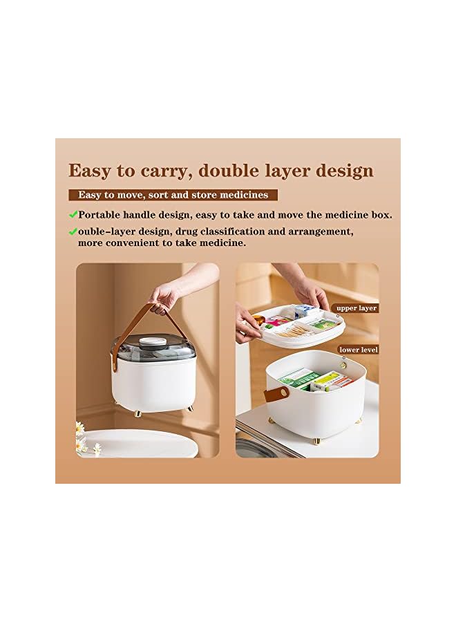 Raxoom Home medicine box, large-capacity medicine box, drawer-type medicine box, medicine storage box, multi-functional medicine box, large-capacity medicine box. (white) - Image 5